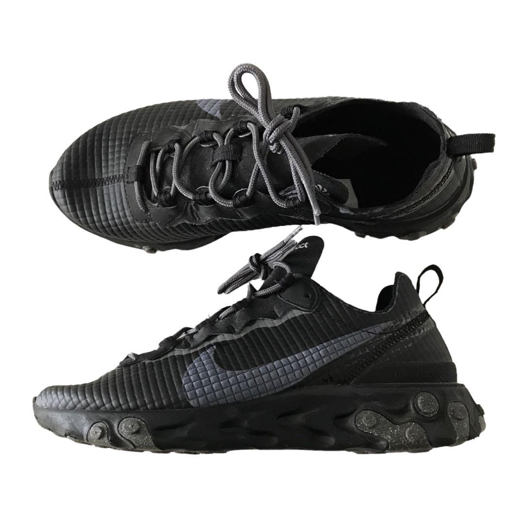 Authentic Nike React Element 55 Grid Black Grey Shoe Men s
