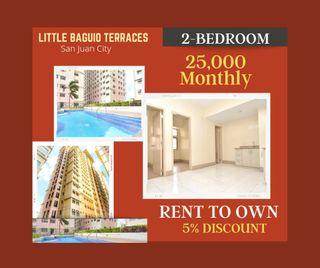 Big Discount!! Rent to own 2bedroom condo San Juan City/ Quezon City ,Little Baguio Terraces nr. Ortigas,Cubao,Greenhills, Manila,LRT