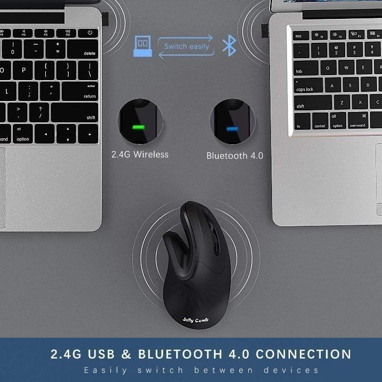 Bluetooth Ergonomic Mouse, Jelly Comb Advanced Vertical Wireless ...
