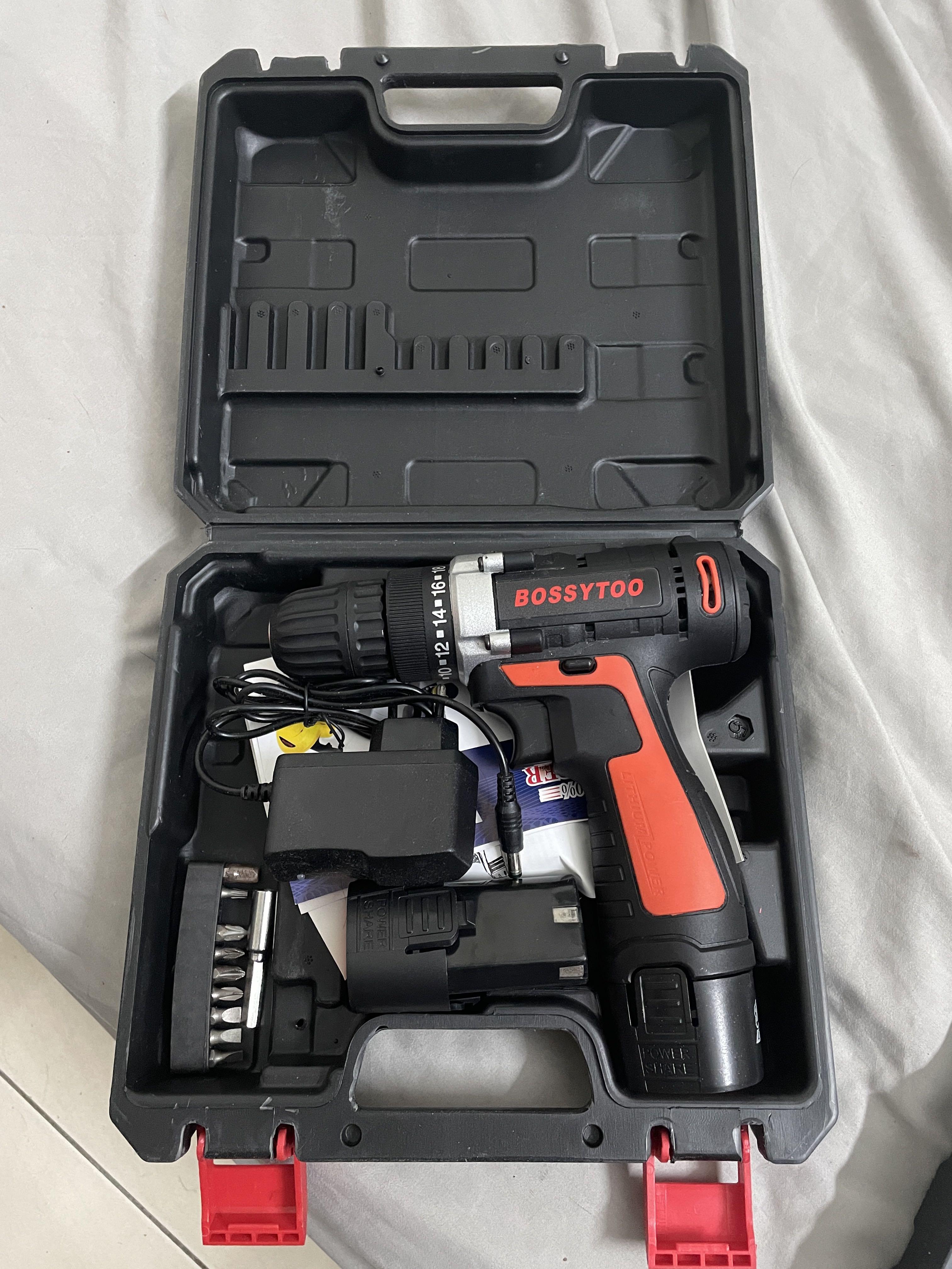 BOSSYTOO Cordless drill w basic accessories Auto Accessories on