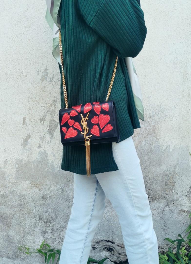 Ysl heart fringe bag store