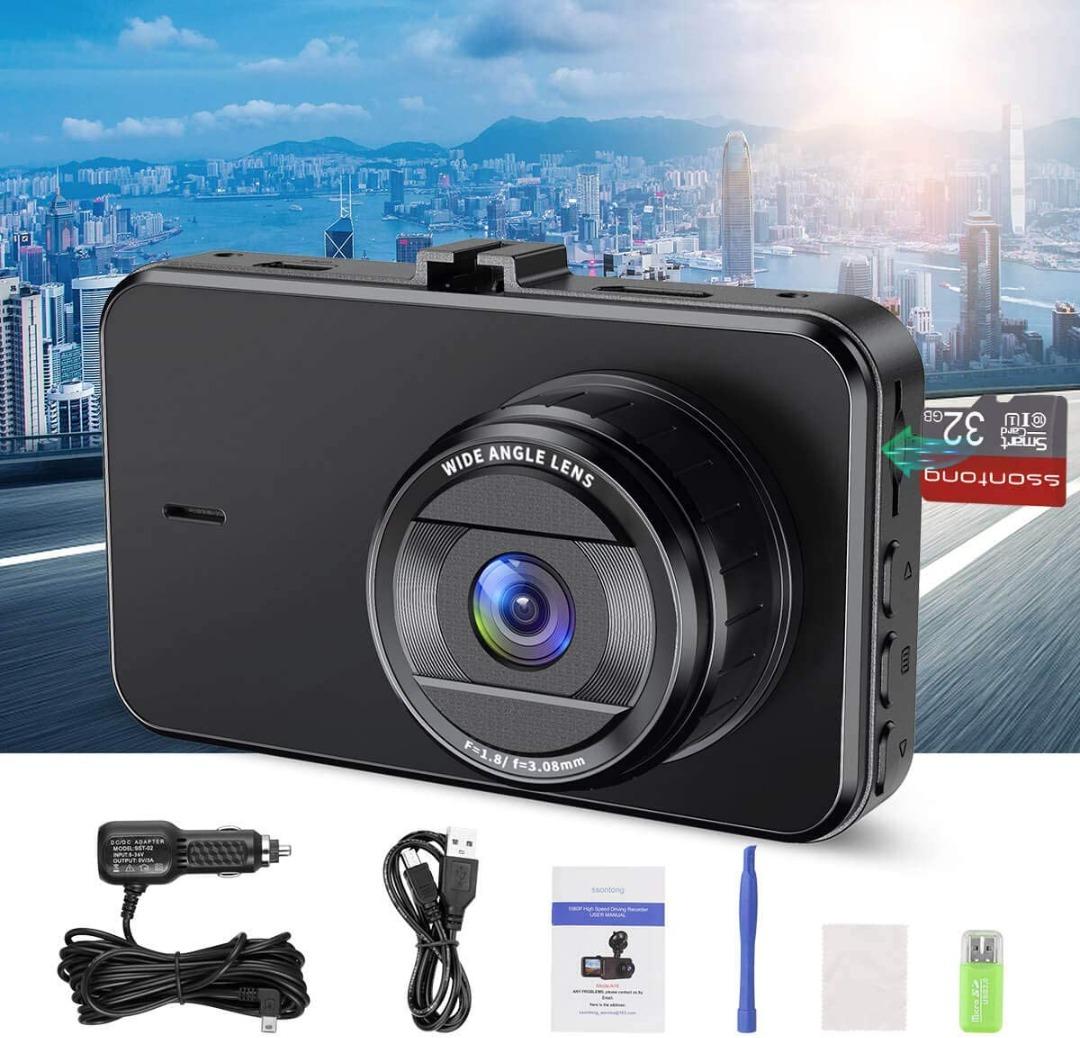 Ssontong Dash Cam Front and Rear WiFi/APP Control 64G SD Card 2.5K QHD  Night Cam