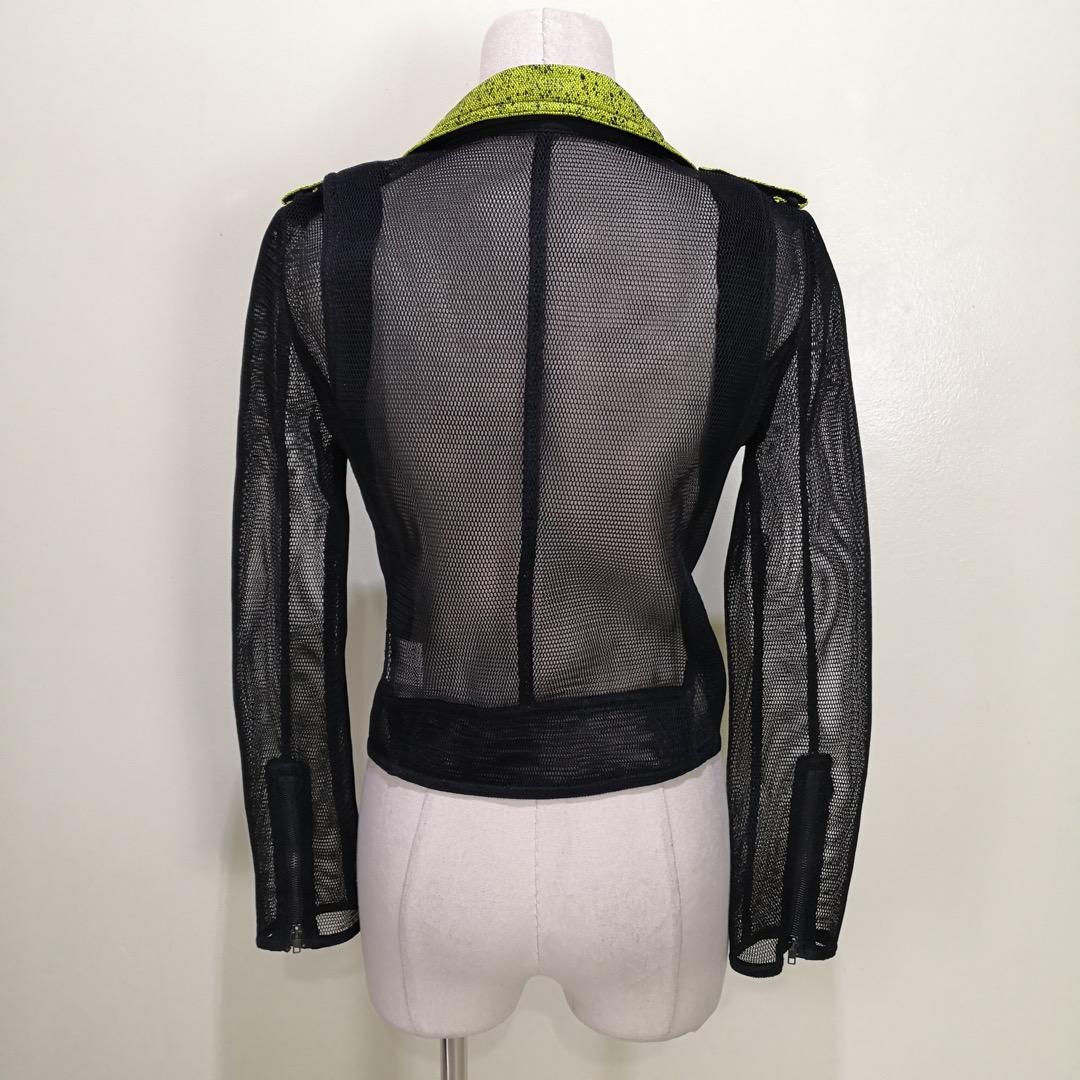 Caramel Neon Green with Black Speckles Punk/Grunge Mesh Motorcycle