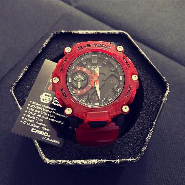 G shock transparent red sale
