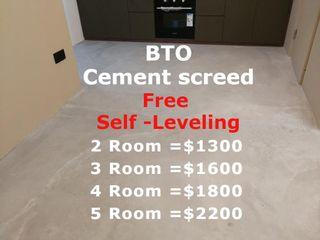 Cement screeding for vinly floor
