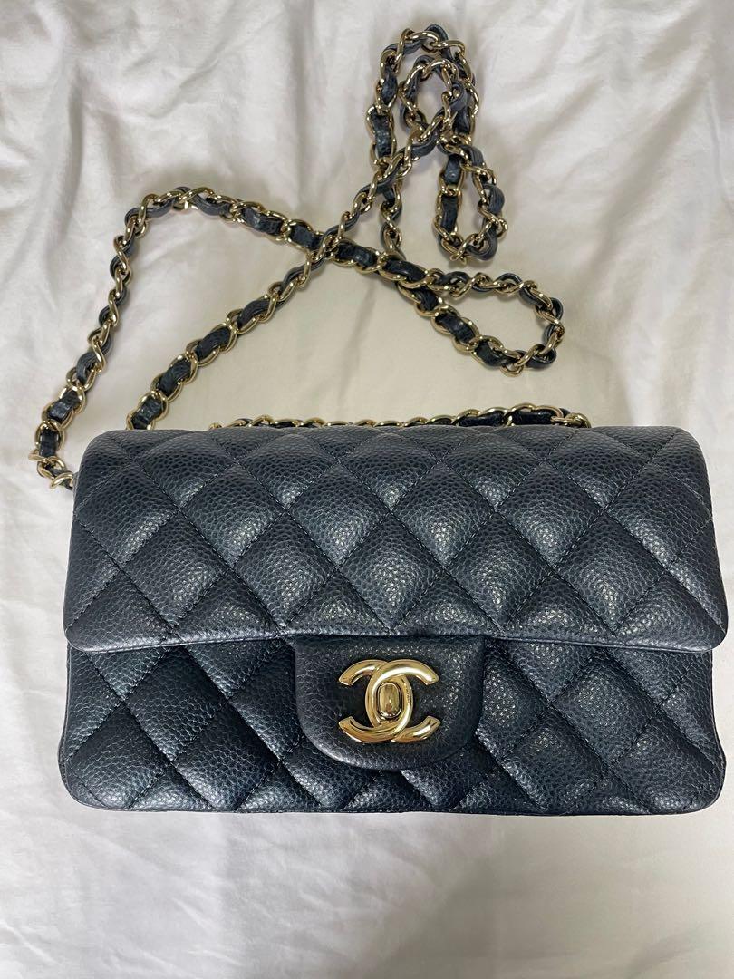 Chanel 18S Pearly Blue Caviar Mini Rectangular, Luxury, Bags & Wallets on  Carousell