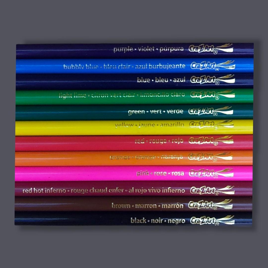 CraZArt Colored Pencils 12 pcs, Hobbies & Toys, Stationary & Craft