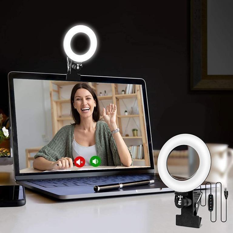 6.3 in Video Conference Lighting Kit Ring Zoom Lighting for Computer Monitor Clip on Laptop Light for Video Conferencing Remote Working Zoom Calls Self Broadcasting Live Streaming YouTube Video 