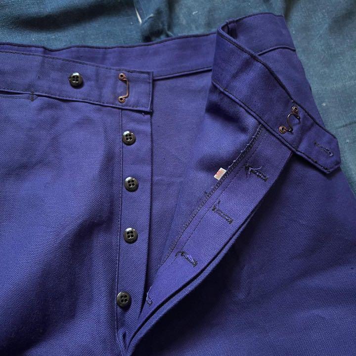 “Dead stock！50s 60s Adolphe Lafont cotton pants made in French 法國製藍染工作褲