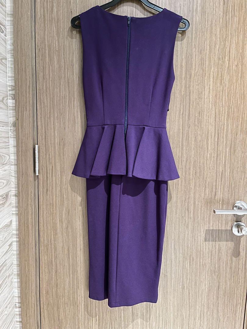 Doublewoot Dark Purple Peplum Dress Size S