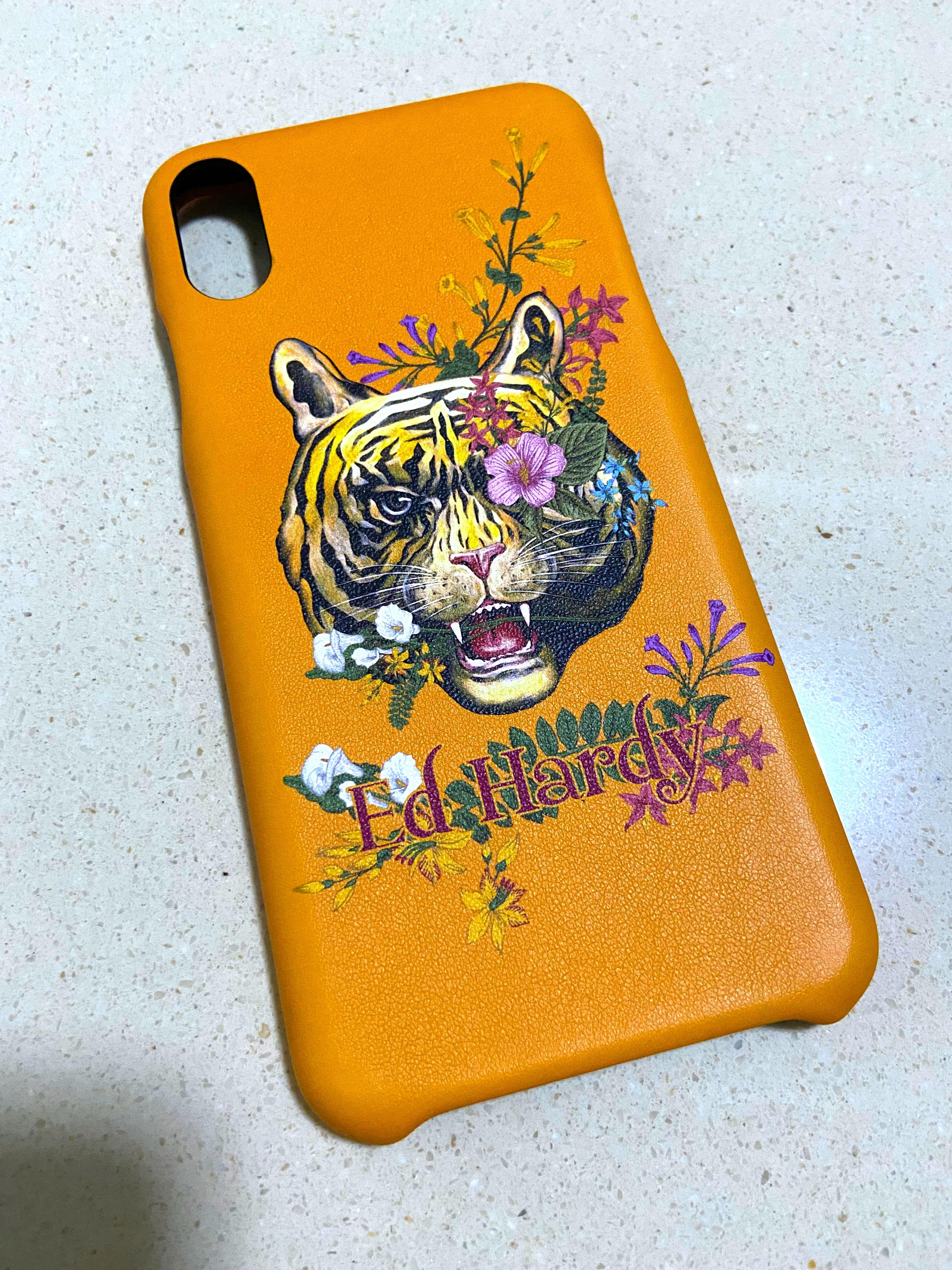 Ed hardy iPhone XS Max phone case + paper bag, Mobile Phones & Gadgets,  Mobile & Gadget Accessories, Cases & Sleeves on Carousell