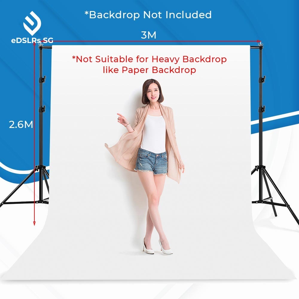 eDSLRs Photo Video Studio Background Backdrop Stand Kit 2m x 2m 2.6m ...