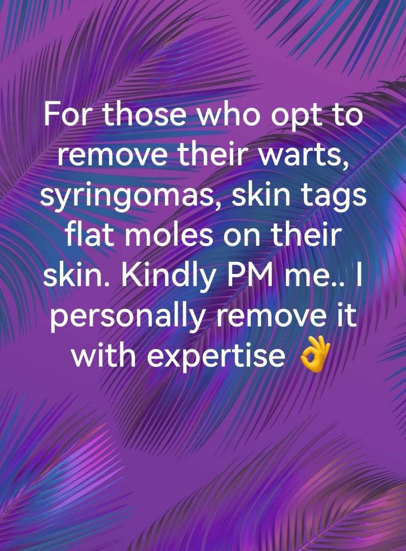 Electrocautery of Warts, syringoma, skin tags, flat mole removal