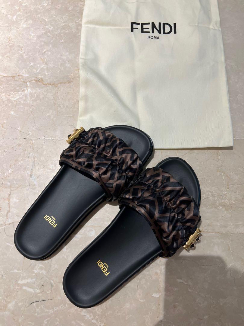 Fendi satin slides discount