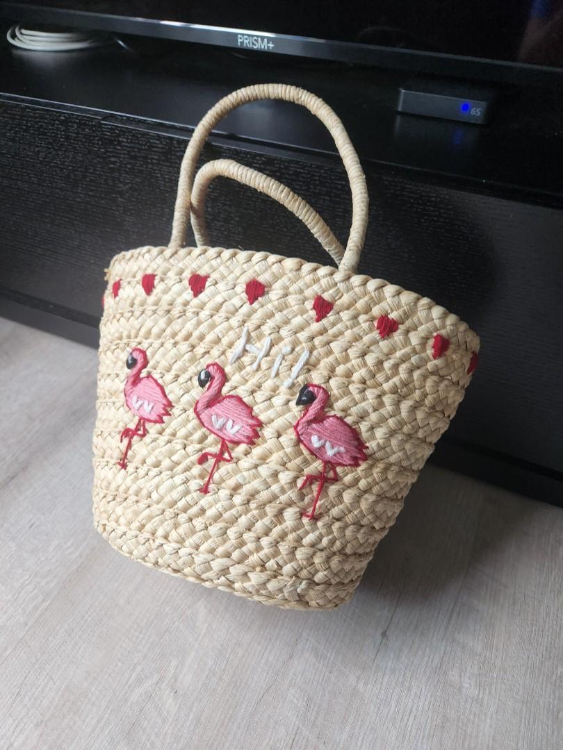 Flamingo Straw Bag Women s Fashion Bags Wallets Beach Bags on