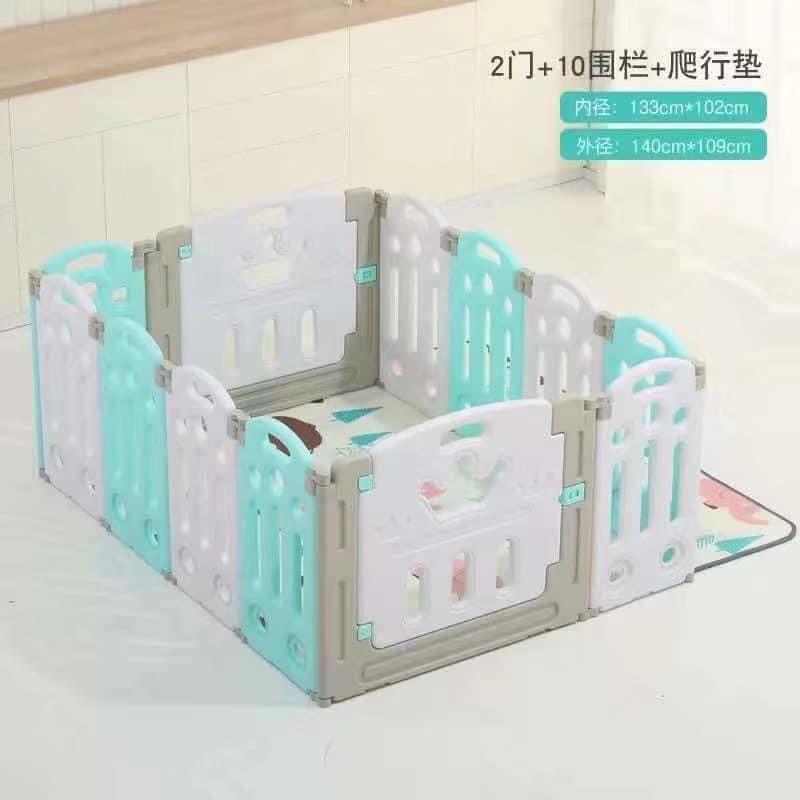Foldable playpen set (Category: Infant Playtime) located in Malabon City. Submitted by closetfuel (Listing ID 1174541936, Image 3). Description: DIRECT SUPPLIER Color: Green, Pink, Gray 10+2 w/balls and mat - 3 599 12+2 w/balls and mat - 3 799 16+2 w/balls and mat - 4 800 COD 09651390556.