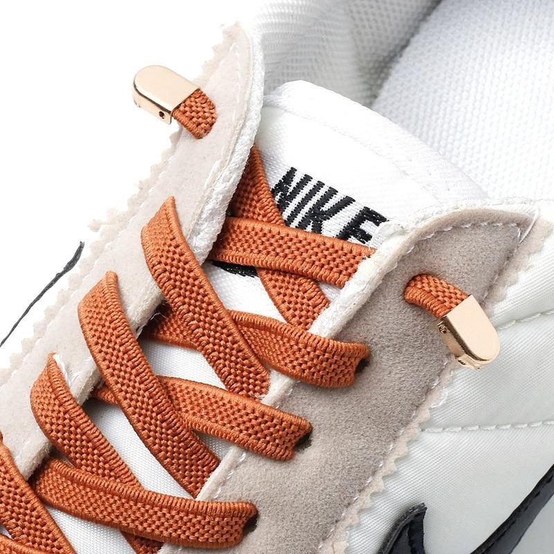FREE 0.6CM Width 1 Pair No Tie Shoe laces Elastic Shoelaces