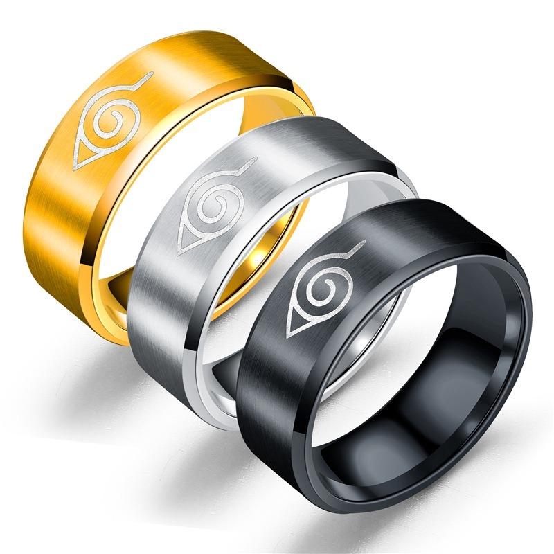 FREE Naruto Ring Leaf Konoha Village Symbal Logo Sign Sasuke Ninja Black Fashion Titanium Steel Anime Jewelry Cosplay Women Women s Fashion Jewelry Organisers Rings on Carousell