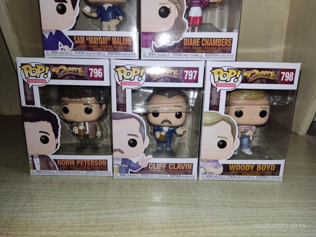 Funko Pop - Cheers set (Category: Designer & Blind Box Toys) located in Rizal. Submitted by johnalvin (Listing ID 1174628661, Image 3). Description: Funko Pop Original. Cheers 5 - piece TV Set Sam Mayday Malone Diane Chambers Norm Peterson Cliff Clavin Woody Boyd selling only as set Box condition 8 - 9/10 Figures never out of the box Ships with free plastic protector and carton sorter box Location : Taytay, Rizal send GCash to my verified GCash a