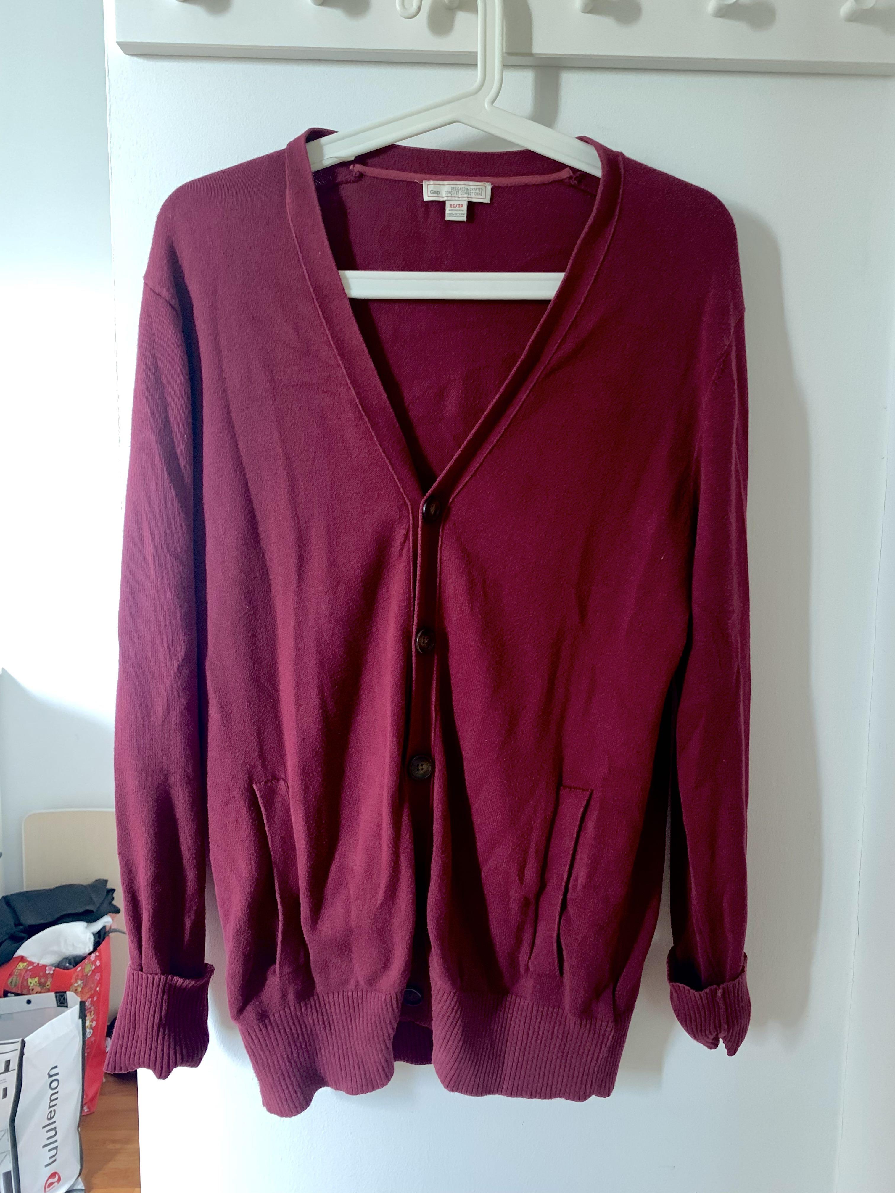 Maroon sales boyfriend cardigan