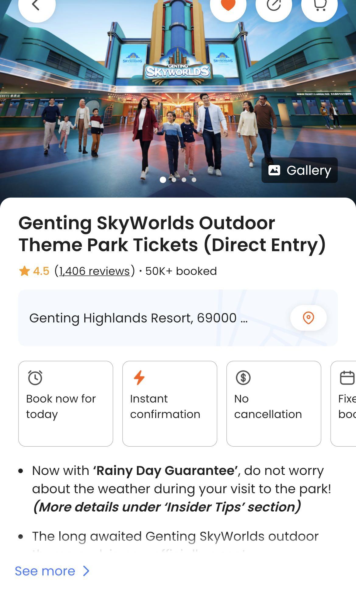 Genting Outdoor Theme Park (valid till 9th Aug 22), Tickets & Vouchers