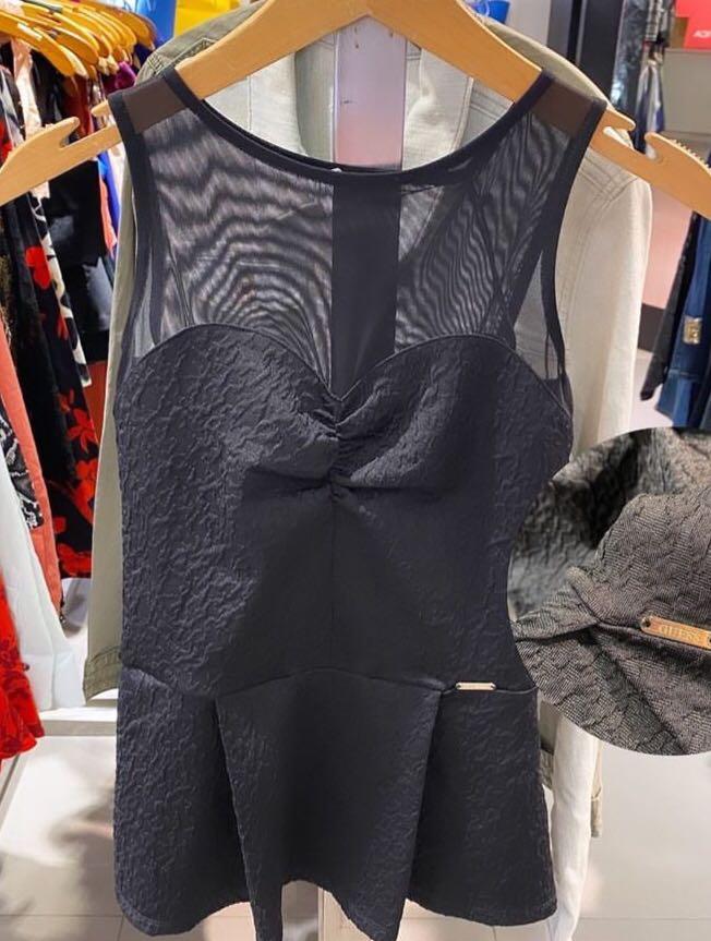 GUESS peplum top pink u0026 hitam cocktail formal event party top, Fesyen  Wanita, Pakaian Wanita, Atasan di Carousell
