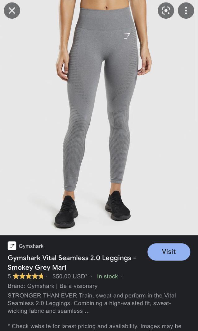 Gymshark Vital Seamless 2.0 Leggings - Smokey Grey Marl L, Women's Fashion,  Activewear on Carousell