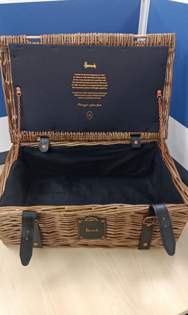 Harrods Wicker Basket, Food & Drinks, Gift Baskets & Hampers on Carousell