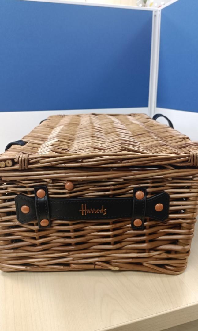 Harrods Wicker Basket, Food & Drinks, Gift Baskets & Hampers on Carousell
