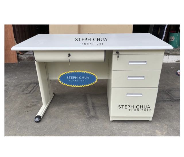 Heavy Duty Metal Office Table with Drawers, Furniture & Home Living