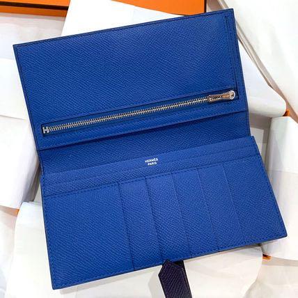Hermes Bearn Soufflet Verso Blue du nord/Rouge coeur Epsom leather Silver  hardware