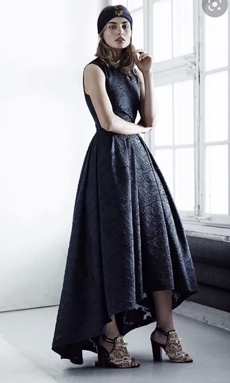 h&m conscious collection lace dress H&M Conscious Collection Lace Overlay Gown in Black UFO No More