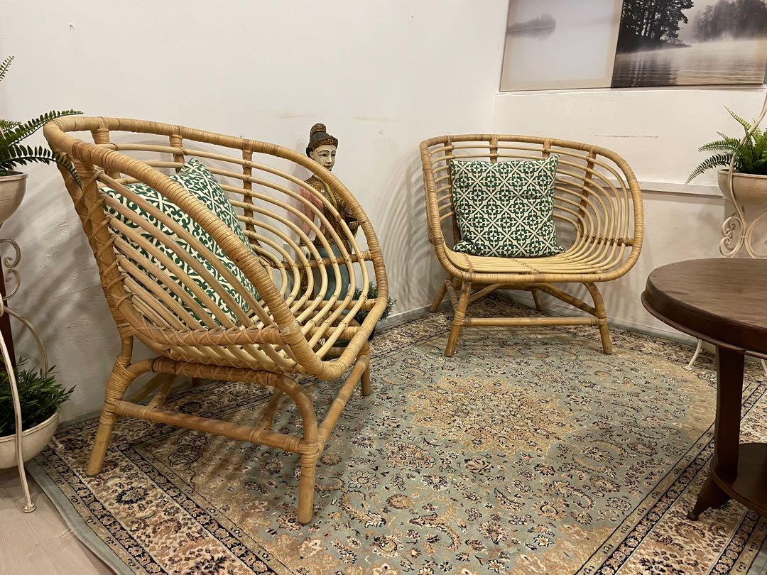Ikea Buskbo Rattan Chair, Furniture & Home Living, Furniture, Chairs on