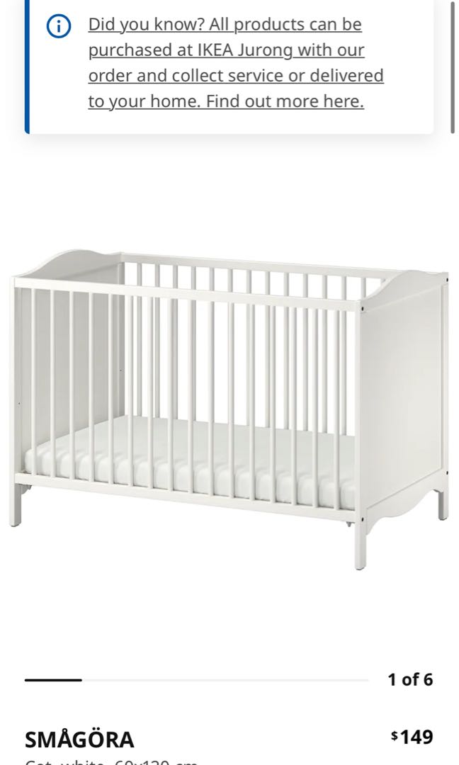 Ikea cot & mattress, Babies & Kids, Baby Nursery & Kids Furniture, Cots