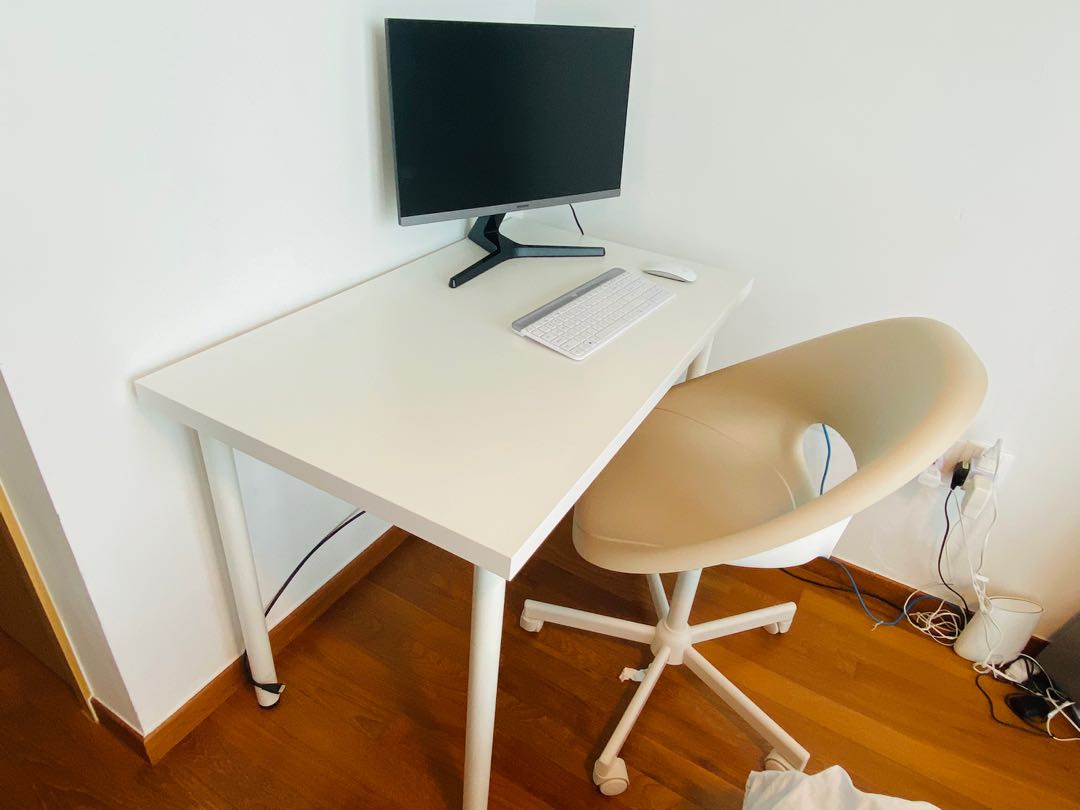 IKEA Study Table & Chair, Furniture & Home Living, Furniture, Tables & Sets on Carousell