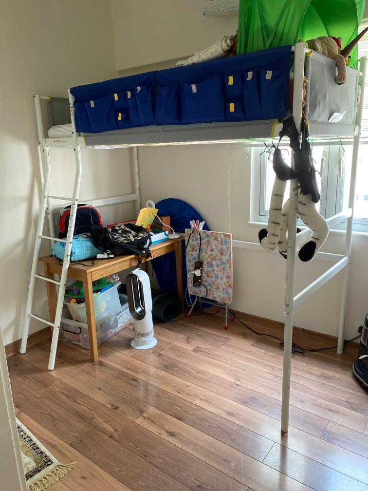IKEA Vitval loft bed with mattress, 兒童＆孕婦用品, 兒童傢具, 兒童傢具 小童床 Carousell