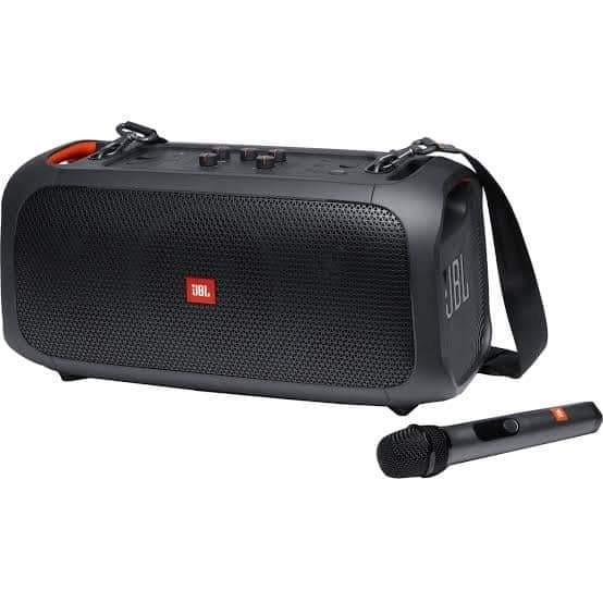JBL PARTY BOX ON THE GO (Category: Soundbars, Speakers & Amplifiers) located in Manila. Submitted by chuck_claros (Listing ID 1174572778, Image 3). Description: JBL Partybox on the Go SRP 20999 Price 18490 Quick Specs Transducer 5.25 in (133mm) woofers + 2x 1.75 in (44 mm) tweeters Output power 100W RMS Frequency response 50 Hz - 20 KHz (-6 dB) Signal-to-noise ratio ＞80dBA Audio Specifications wireless microphone spec Yes Frequency response: 65Hz