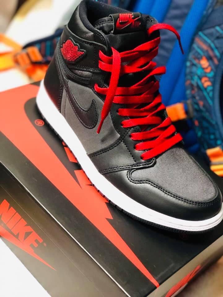 Jordan black satin sales