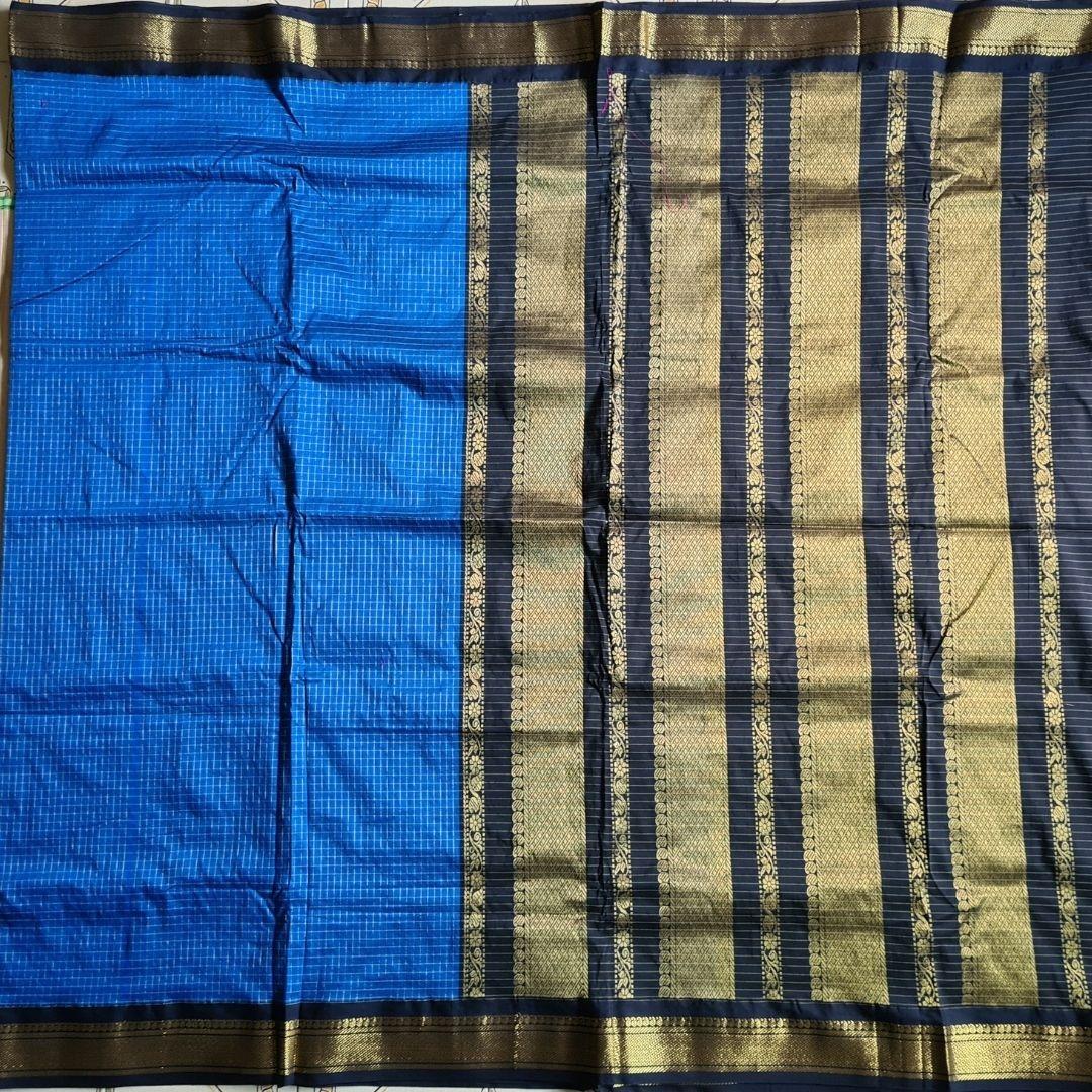 Traditional Kalyani Cotton Saree with Fancy Temple Border