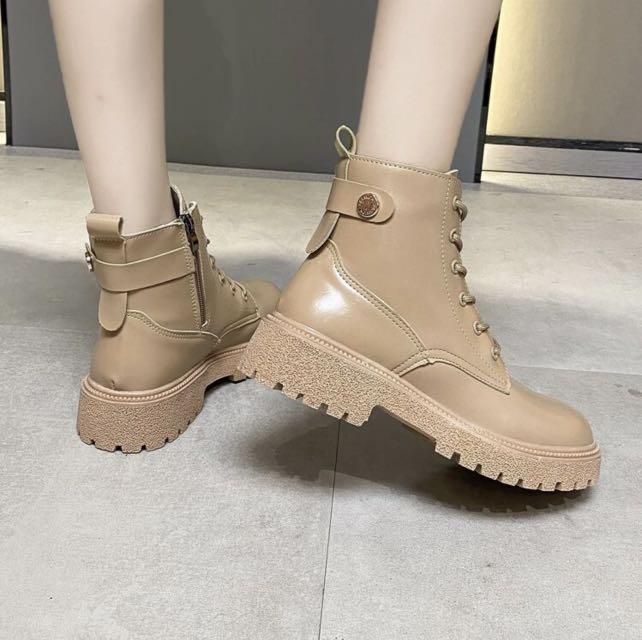 Khaki Nude Combat Boots