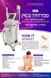 Latest 2-IN-1 Pico Diode Machine Gold Standard Hair Removal Facial Machine Black Doll Treatment Tattoo Removal Machine