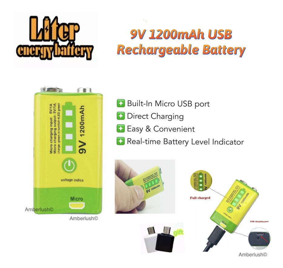 Accessoires Energie - Batterie 9V Rechargeable 1200 mAh