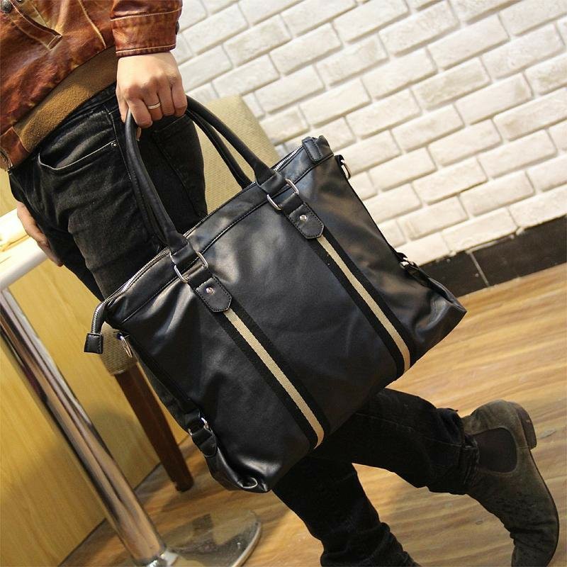 Men genuine leather tote bag briefcases laptop hand bag Men s