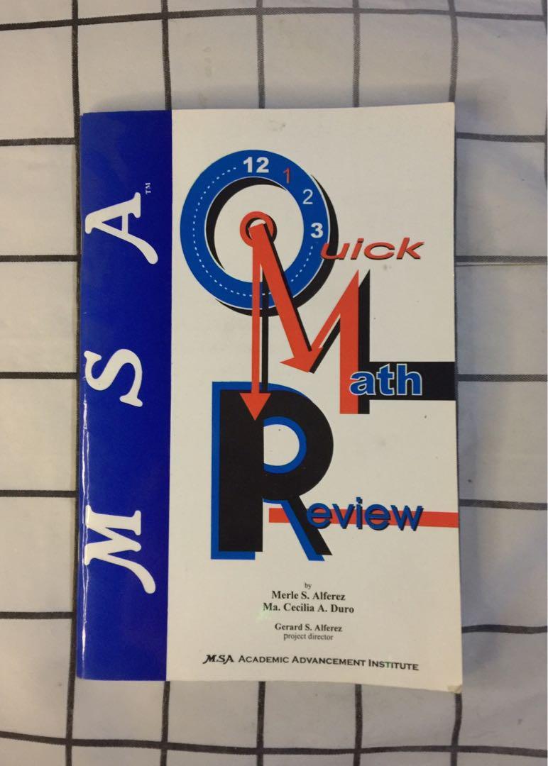 Msa quick math review college entrance test cet reviewer hobbies 