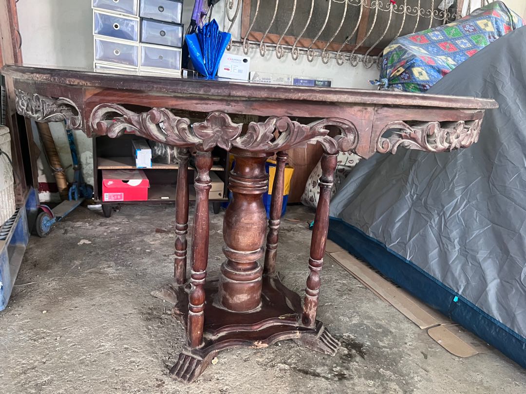 NARRA DINING TABLE WITH LAZY SUZY, Furniture & Home Living, Furniture