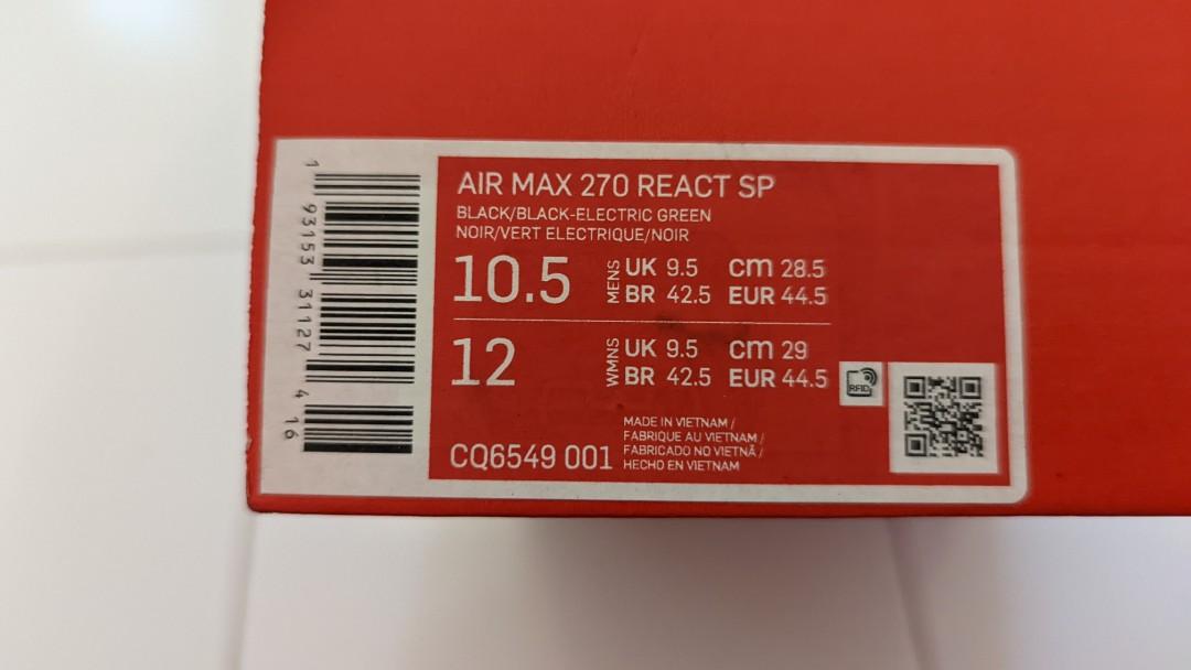 Air max clearance 270 noir vert
