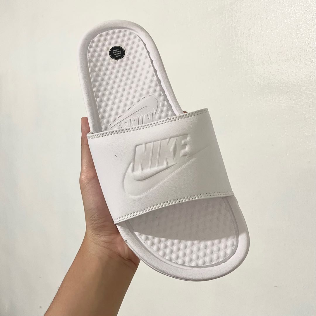 nike white sliders womens