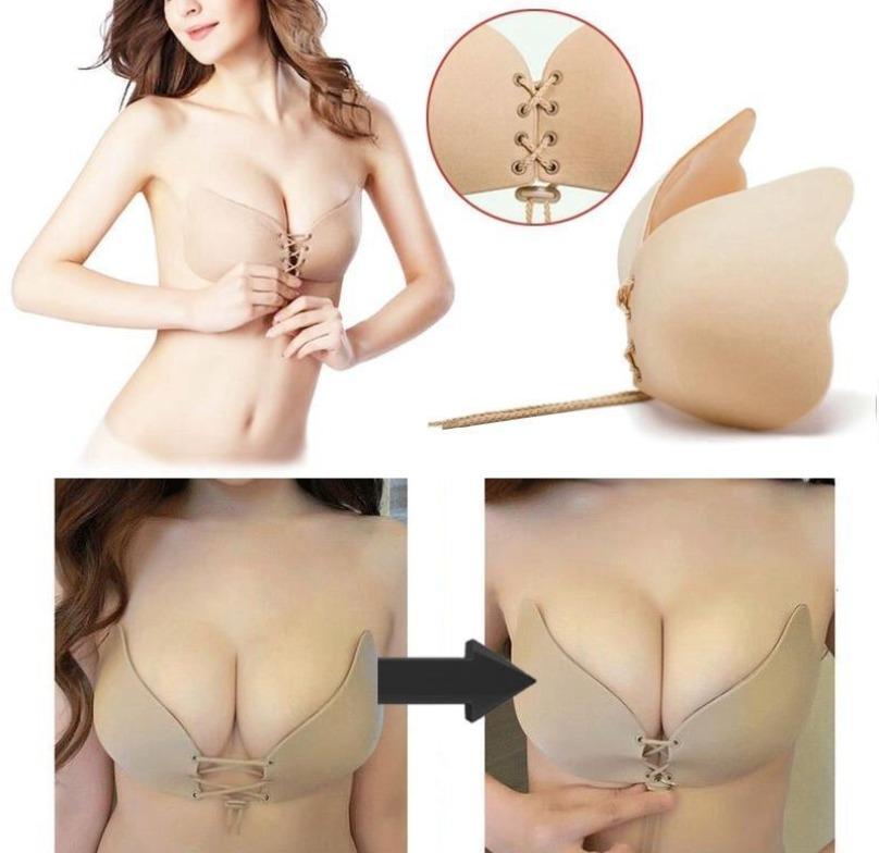 Women Silicone Gel Invisible Bra Self-adhesive Push Up Strapless