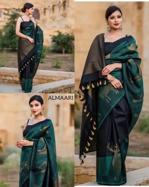 Partywear Soft Silk Saree with Animal Print Design, Women's Fashion,  Dresses & Sets, Traditional & Ethnic wear on Carousell
