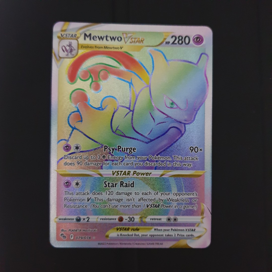 Pokemon TCG Pokemon Go Mewtwo VSTAR Rainbow Hyper Rare Card, Hobbies &  Toys, Toys & Games on Carousell